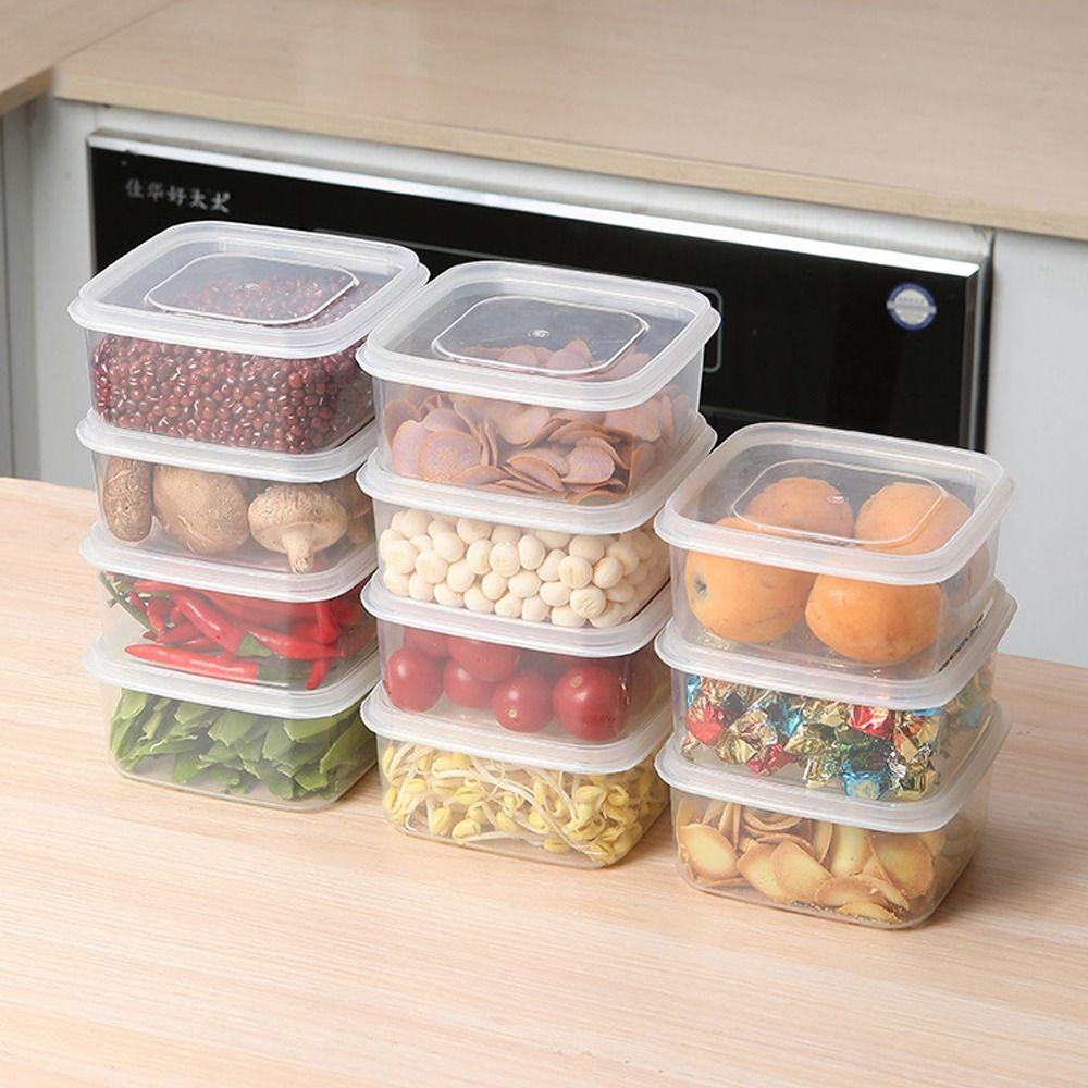 with Lid Trasparent Crisper Sealed Rectangular Microwave-heated Lunch Boxes