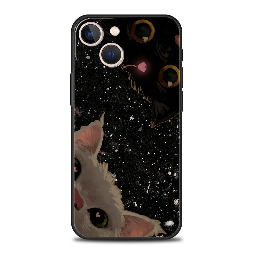 Cute Cat Phone Case Cover for iPhone 17 16 15 14 13 12 Pro Max 11 Pro Max 17 AIR Plus Shockproof Soft TPU Shell Fundas Capas Bag