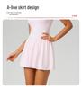 Cloud-feel Dual-Layer Anti-Exposure Tennis Dress with Stand-up Collar (9094)