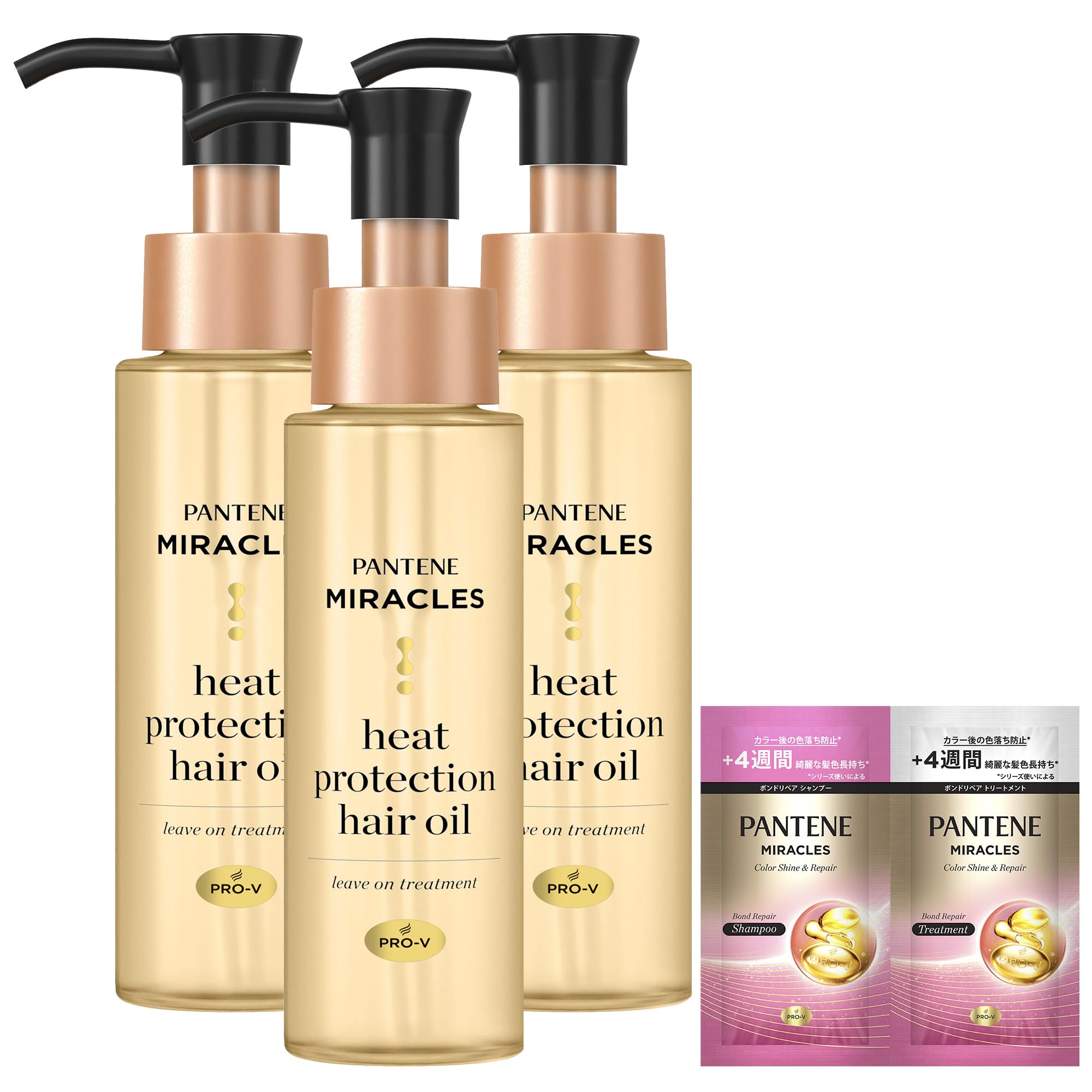 

Pantene Miracles Heat Protection Hair Oil 70mL x 3 [Bonus Included]