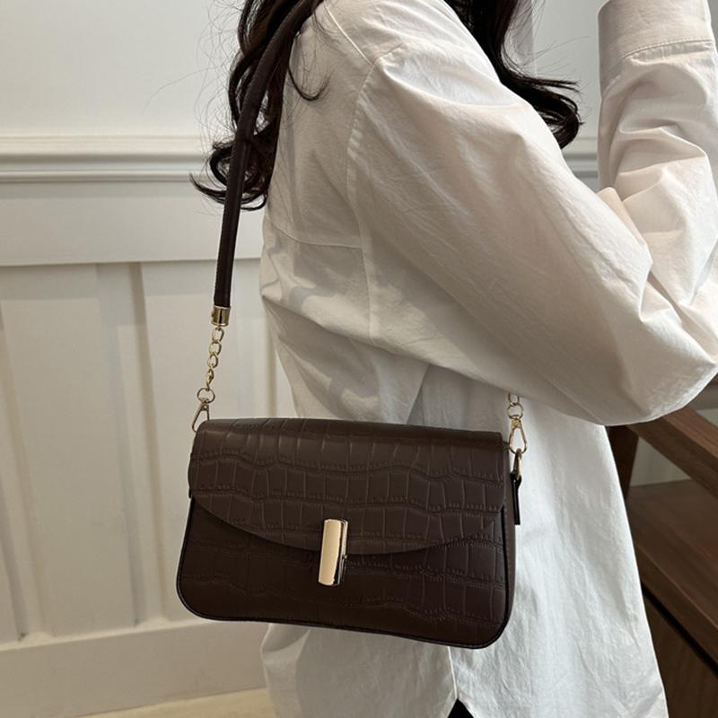 Pure Color Small Square Bag Women's Underarm Bag New Pattern Simple Commute Single Shoulder Handbag Trendy Bag