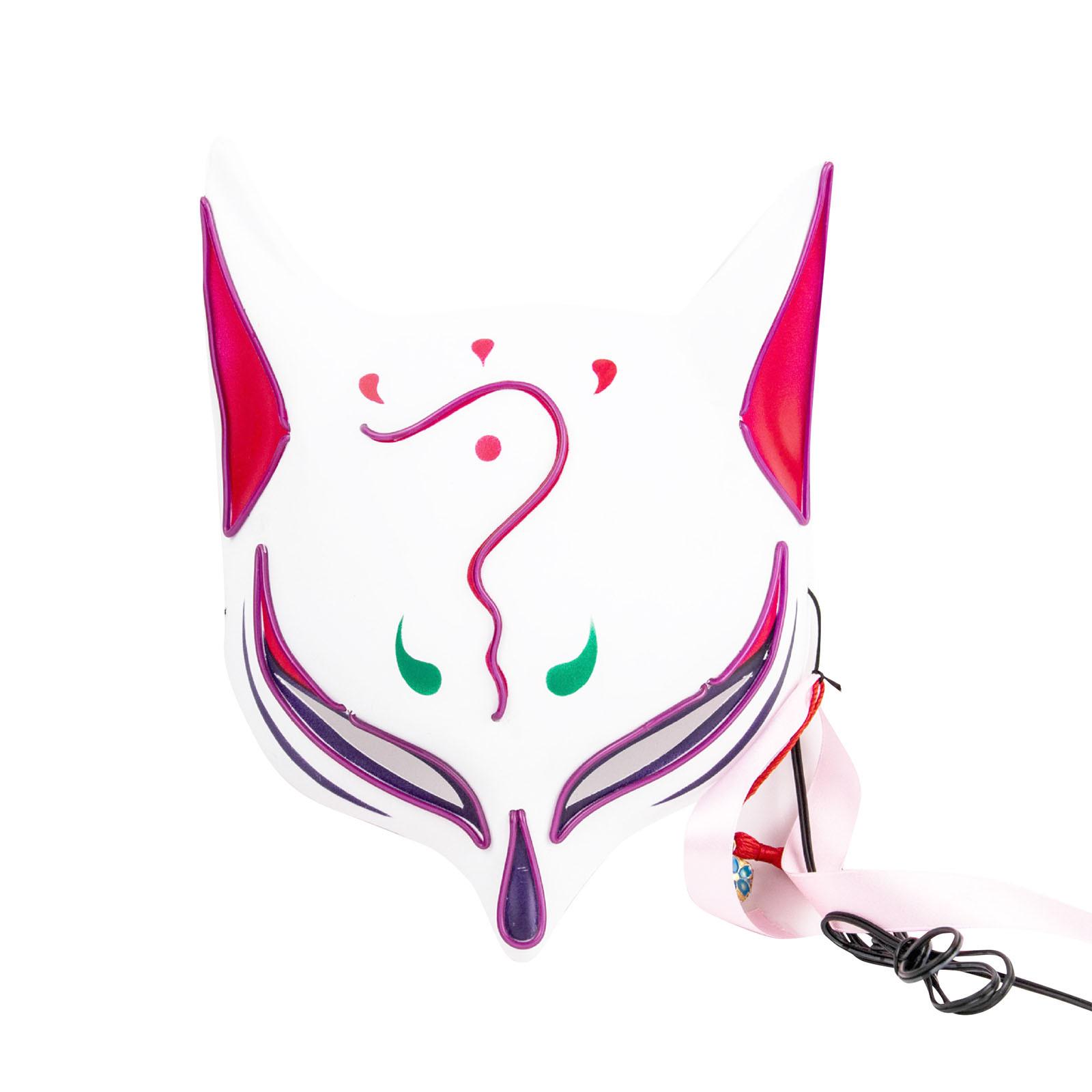 

Светящаяся маска EL Yin Yang Master Luminous Carnival Night Ghost Dance Mask Net Red Face One Size розовый