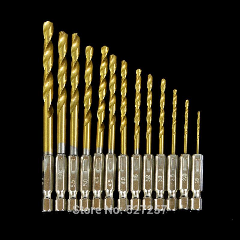 Hex Shank Twist Drill Bit Set for Electric Screwdrivers, 1.5-6.5mm