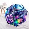 1pc Enchanted Moonlit Owl with Crystals and Rose Umbrella with Plastic Handle,Suitable for All Seasons Home Travel Outdoor UmbrellaDD1717