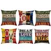 Mediterranean Letter Home Love Pillow Case Cushion Cover Sofa Bed Car Decoration