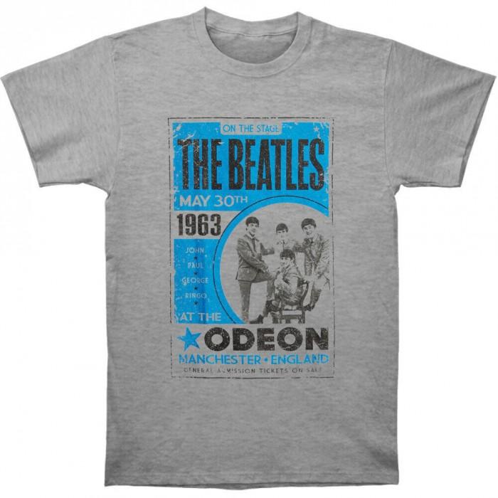 The Beatles Camiseta adulta unissex com pôster Odeon M cinzento