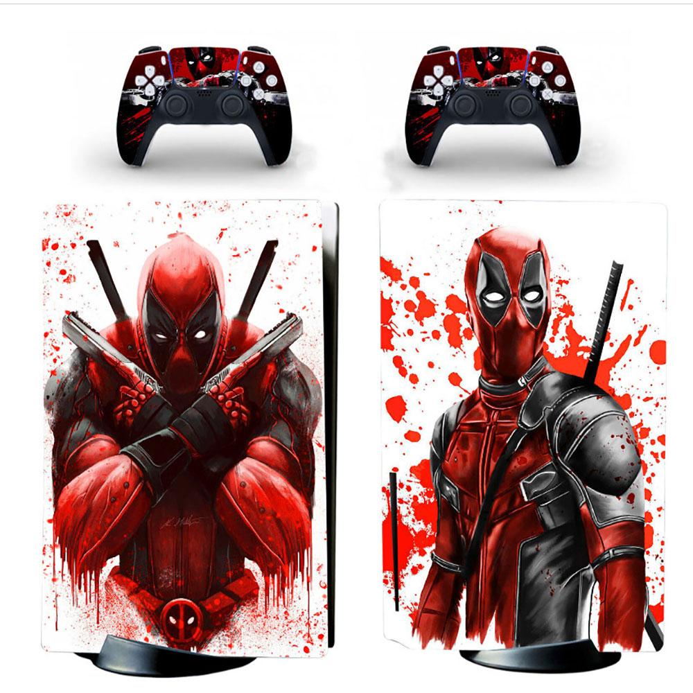 Protective Shell For Ps5 Disc Edition For Deadpool Super Hero Skin Controller