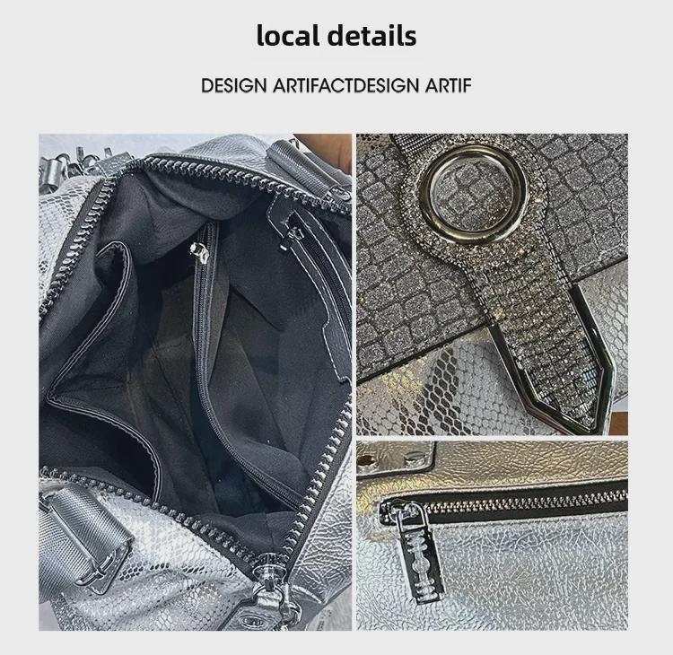 2025 Handtasche im Western-Stil mit Diamanten: Vielseitige Damen-Tragetasche, Schultertasche und Umhängetasche