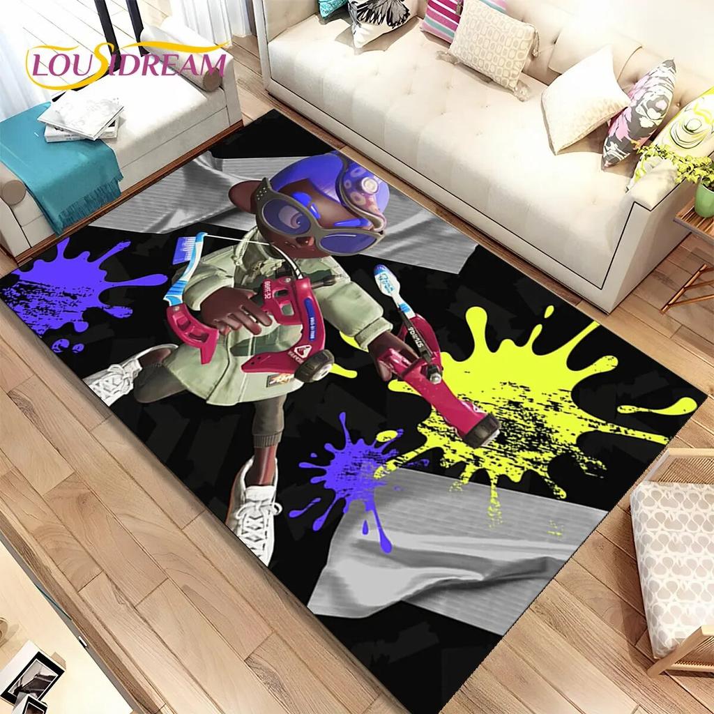 Cartoon Games S-Splatoon Gamers Area Rug,Carpet Rug for Living Room Bedroom Sofa Doormat Decoration,Kid Play Non-slip Floor Mat