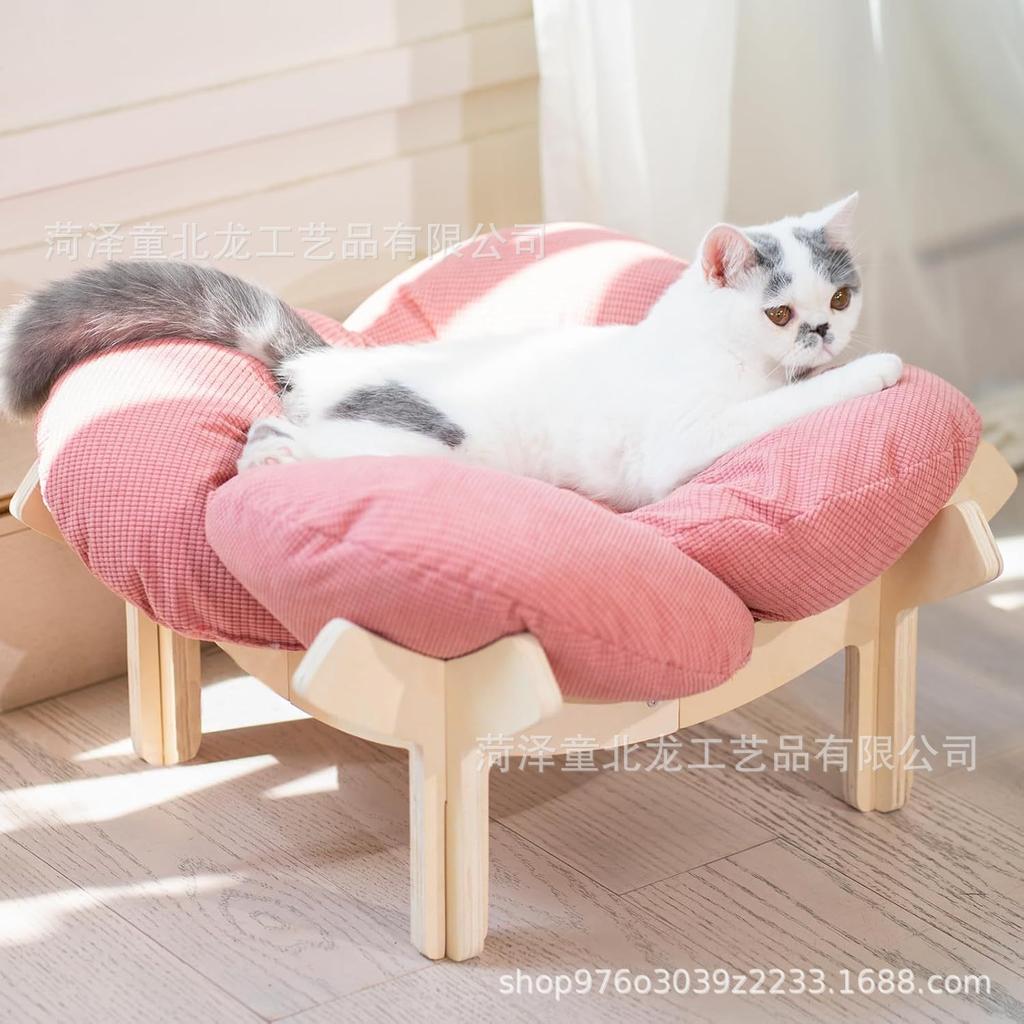 Wooden cat litter indoor pet small sofa bed small climbing frame removable cat litter