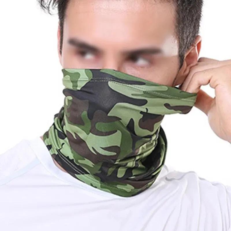 Eis-Seide Gesichtsmaske Sommer Sonnenschutz Atmungsaktiv Radfahren Gesichtsmaske Outdoor Sport Bandana Herren Damen Motorrad Nackenwickel Maske