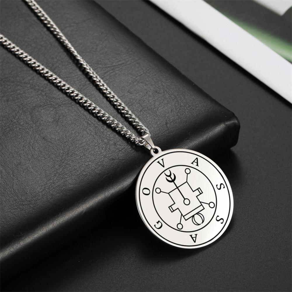 Stainless Steel Demonic Seal Necklace Oriax Satan Sigil Pendant Neckalces Fashion Chain Gothic Solomon Amulet Jewelry
