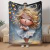 1pc Love Printing Lightweight Flannel Blanket, Comfortable and Warm Blanket, for Camping Sofa Bed and Couch Office, in All Seasons