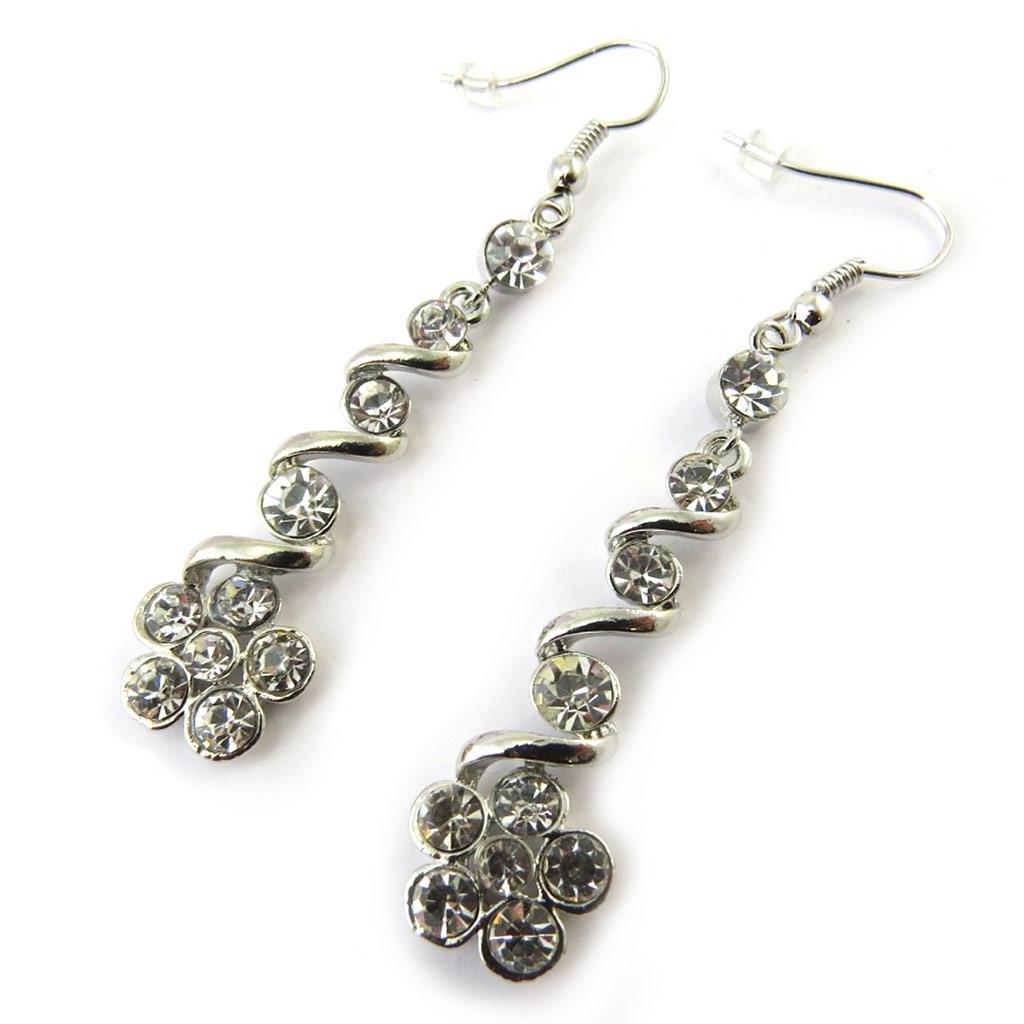 Les Trésors De Lily [N3711] - Designer Earrings 'Sissi' Silver White