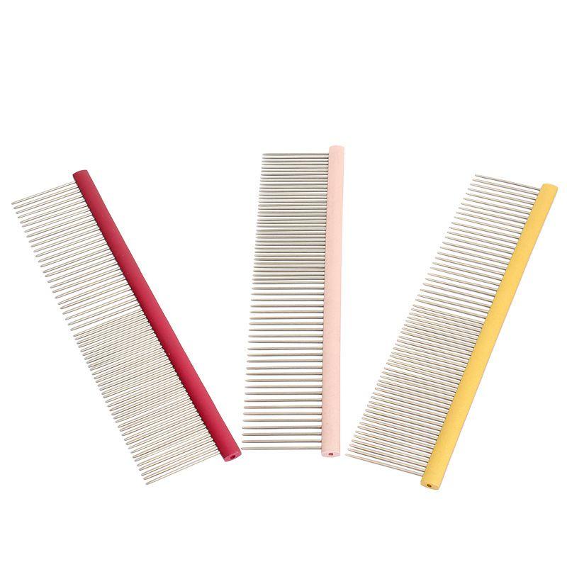 Color Aluminum Pet Comb Stainless Steel Pins Professional Dog Grooming Comb Puppy Cleaning Hair Trimmer Brush Pet Accessories
