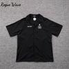 RogueWave Classic Black Letters Logo Embroidery Short Sleeved Shirts Men Women Casual Loose Shirt