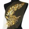 Blue Black Gold Sequined Embroidery Patches Lace Trims Mesh DIY Lace Fabrics Applique Sequins Patches