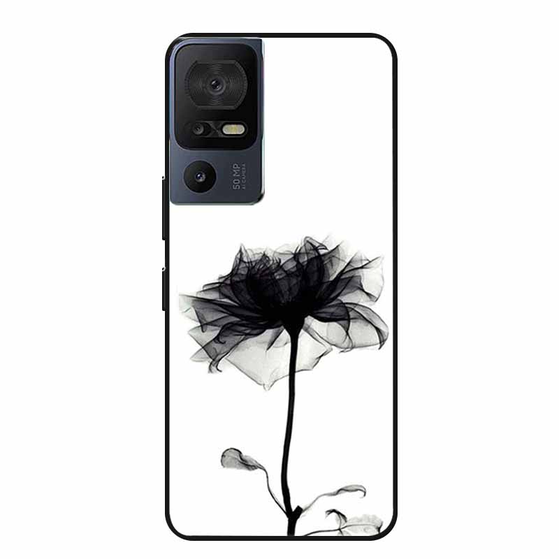 Für TCL 40 SE Handyhülle 40SE Hülle Schwarzes Silikon Weiche Rückseite Hülle Für TCL 40 SE Hülle Funda Für TCL40SE Capa 6.75" Schale