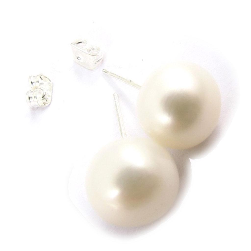 Les Trésors De Lily [K1123] - Boucles 'Perla' ivoire 11 mm
