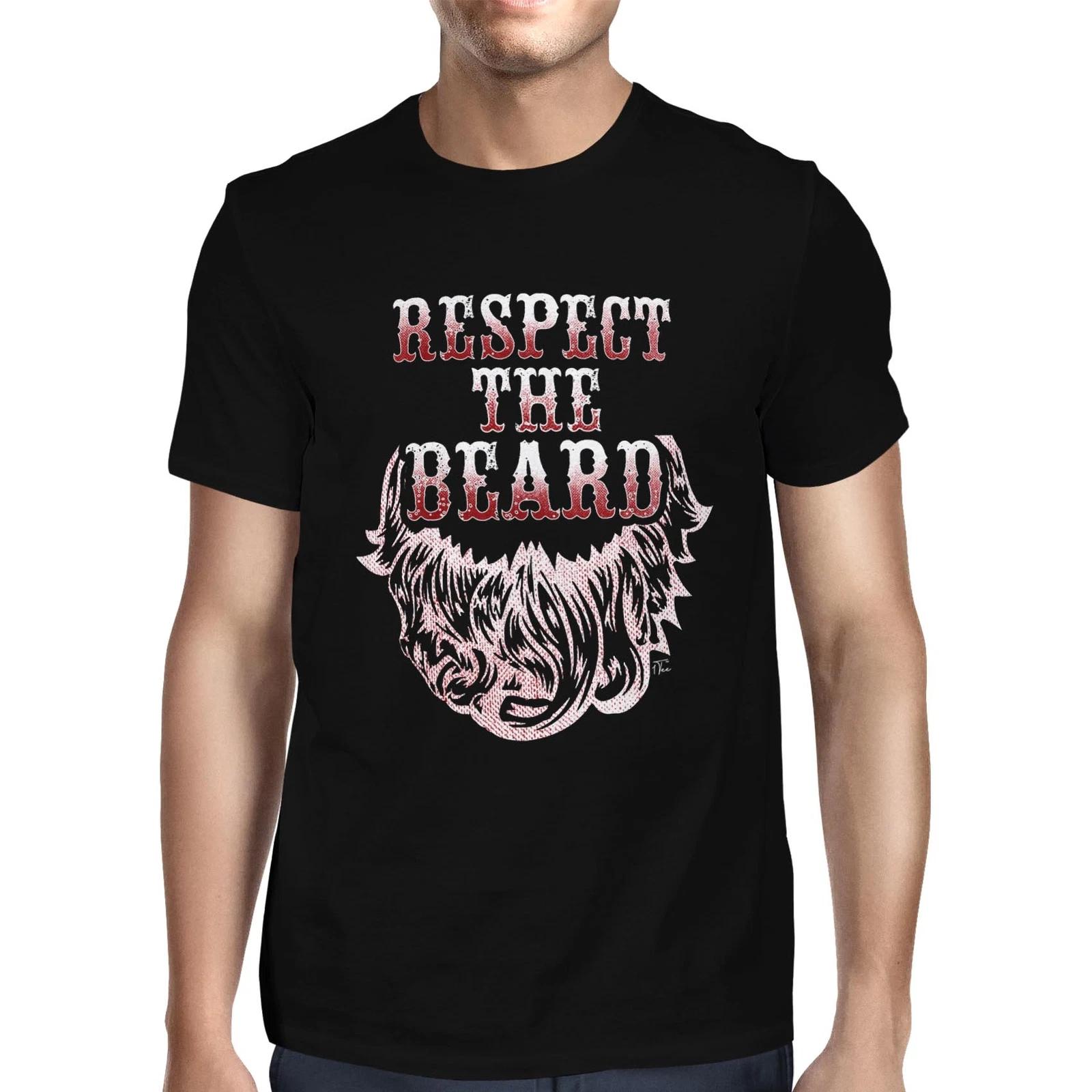 1Tee Mens Respect The Beard T-Shirt M