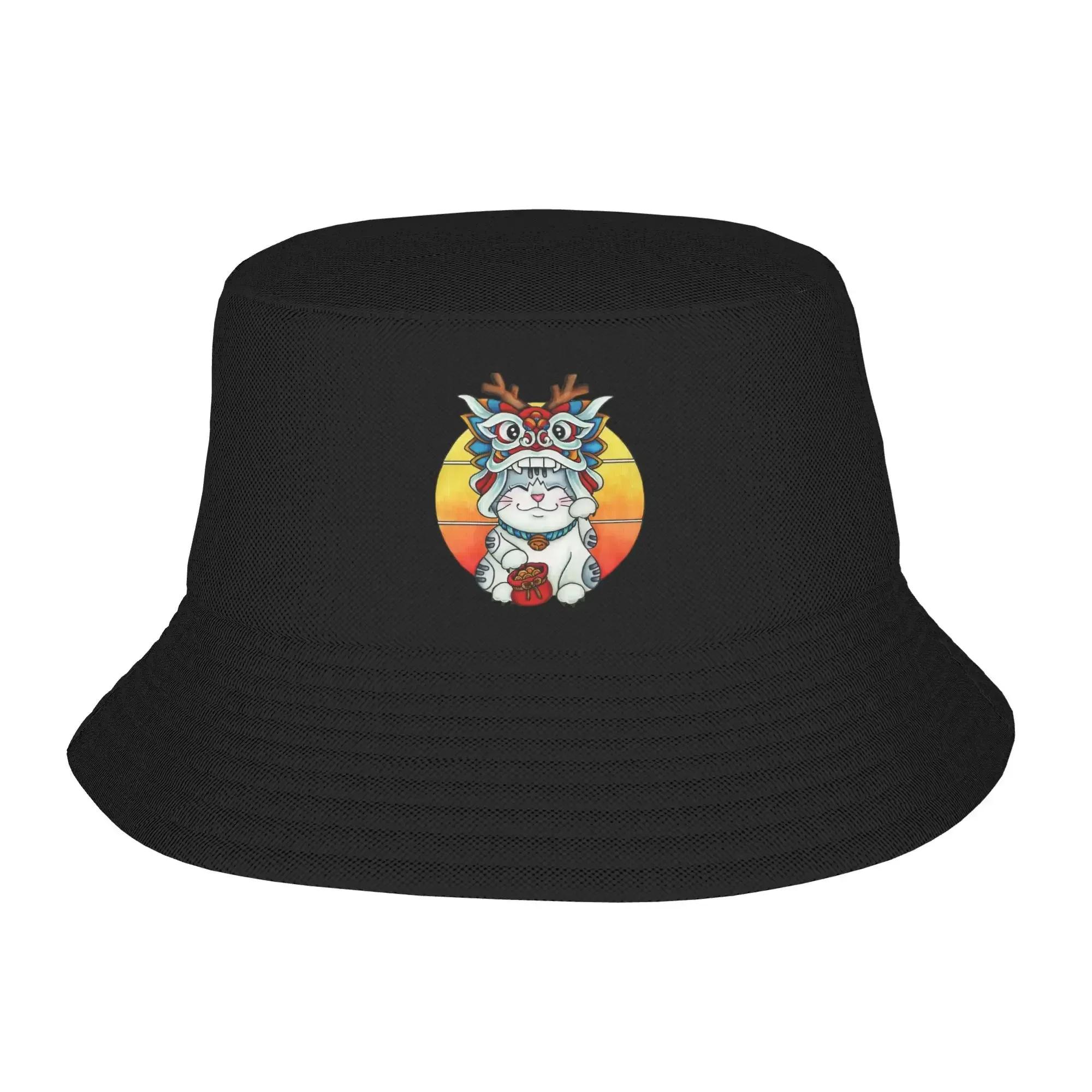 

Lucky cat Design Bucket Hat Summer FisherUnisex Hat Outdoor Sun Protection Fishing Hunting Cap Unisex Ladies Sun Hat One Size