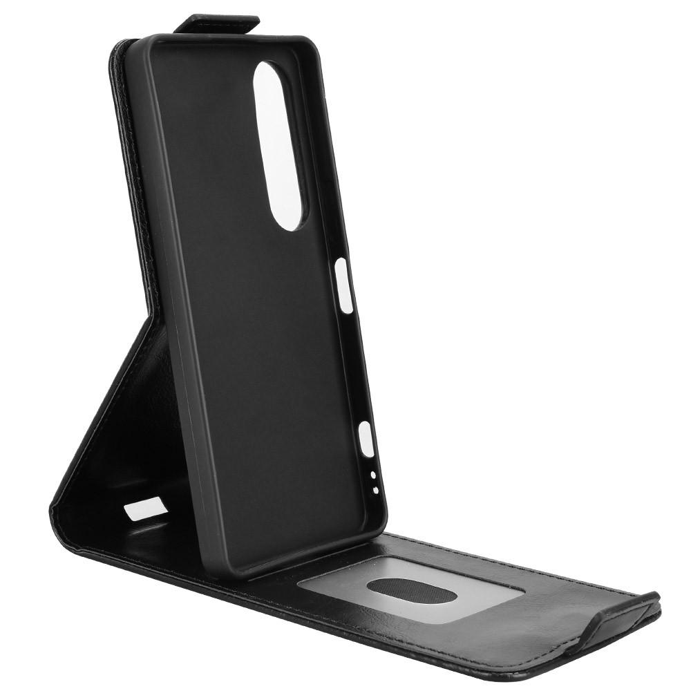 For Sony Xperia 1 VII Stand Case Magnetic Clasp Vertical Flip Leather Phone Cover with Card Holder