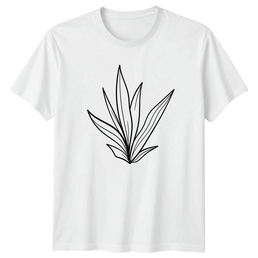Minimalist Plant Leaf Design TShirt Botanical Nature Birthday Gift S