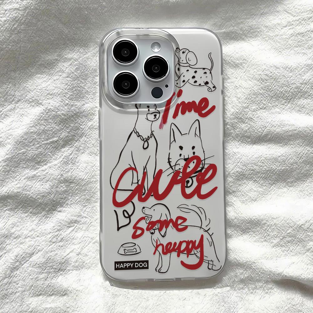 Painted Phone Case for iPhone 12 13 15 16 iPhone 16 12 13 14 15 Pro  14 15 16 Pro Max Coverage Shockproof Anti-Fingerprint Fresh Style Protective Case