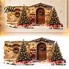 Christmas Theme Stickers Snow House Wall Sticker, Removable Self-Adhesive PVC Decals Scene Decal, Waterproof Decorative Decal for Holiday