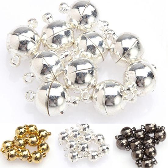 10Pcs 6mm/8mm Round Ball Magnetic Clasps DIY All Match Necklace Tools