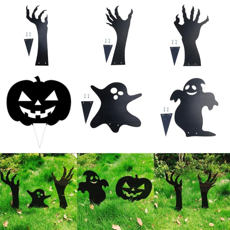 Halloween Black Hand Pumpkin Pile Figure Scary Statue Yard Signs Home Party Decoration