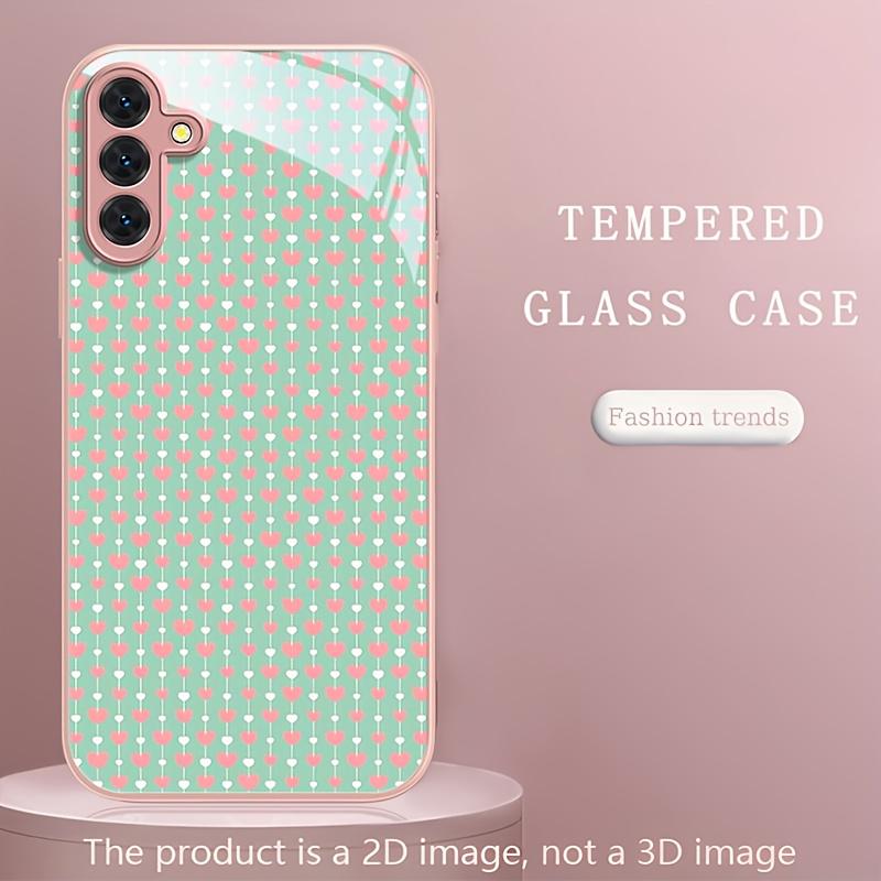 Sweet Green Pink Hearts Fashion Phone Cases Carcasa Glass Fundas for Samsung Galaxy S26 S25 S24 S23 S22 FE Ultra Plus Phone Case