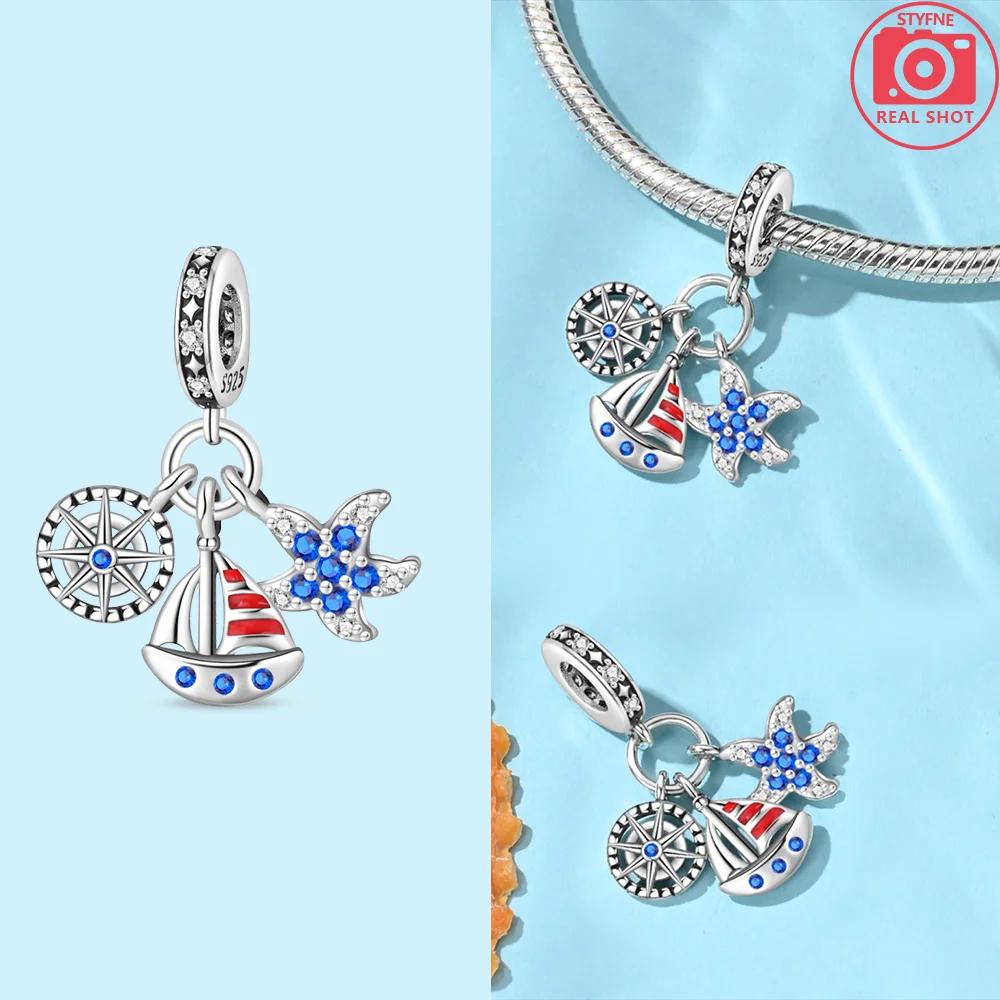 Exquisite Animal Firefly Blue Bow Dolphin Beads Fit Bracelet Charms Copper Original Jewelry Making Women Anniversary Gifts