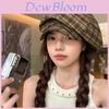 Vintage Check Pattern Beret Hat For Women Summer Autumn Winter Fashion Accessory