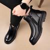 Men's 2025 Height-Increasing Genuine Leather Chelsea Martin Boots with Velvet Wool Lining