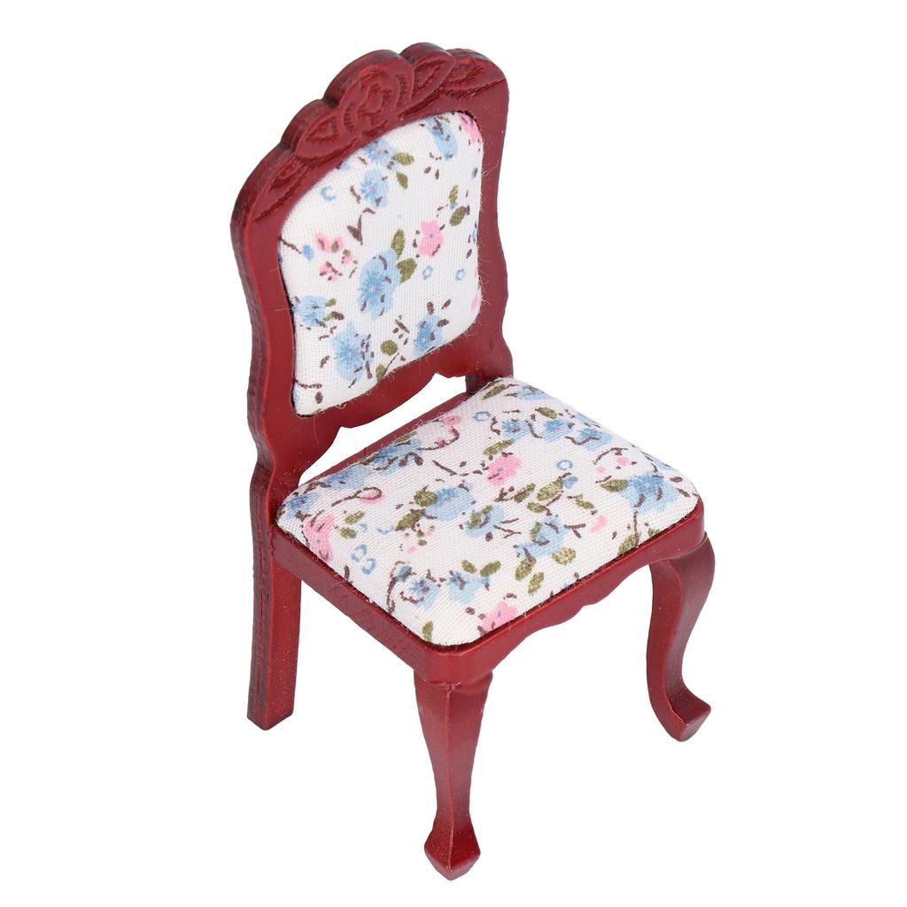 1:12 Dollhouse Chair Simulated Wooden Dollhouse Miniature Chair Model Furniture Accessories Gift