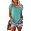 Womens' Fashionable And Casual Solid-color Basic V-neck Short-sleeved Top