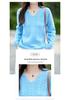 Women's Loose V-Neck Cable Knit Wool Sweater - 100% Pure Cozy Knitwear for Autumn/Winter