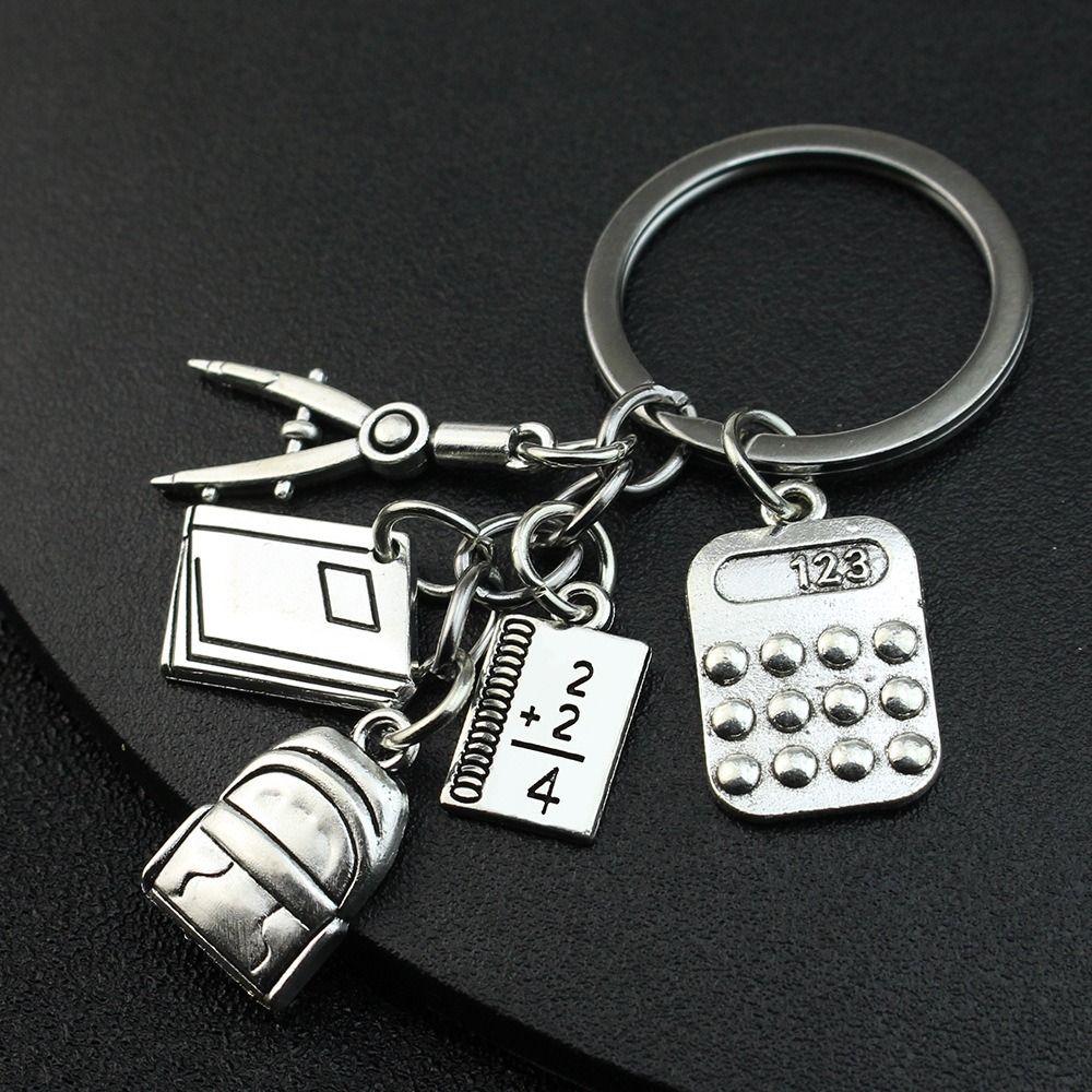 Compasses Geometry Keychain Calculator Student Keychain Math Formulas Keychain Teachers' Day Gifts