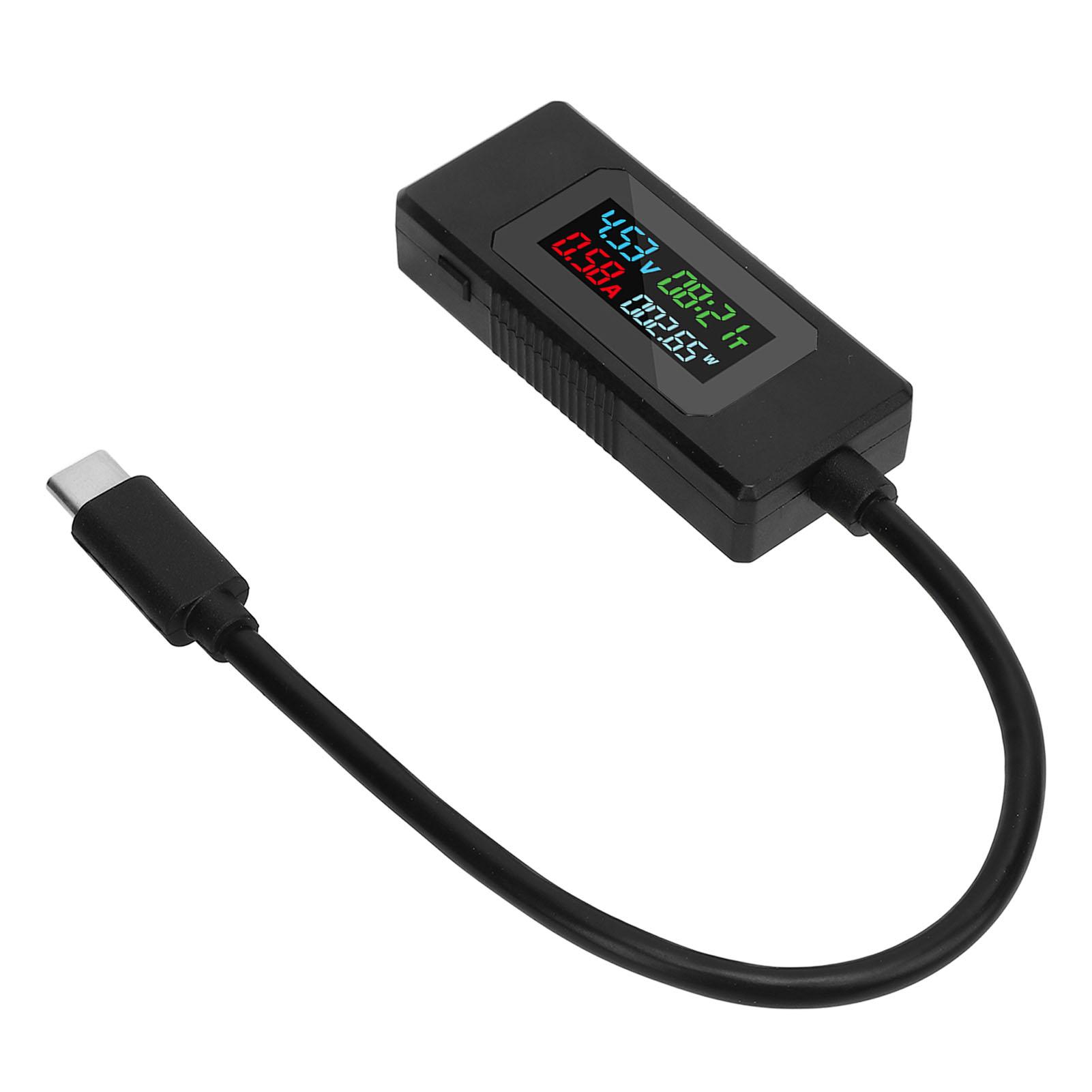 

USB C Тестер 4 30В 0 6.5А Напруга Струм Ємність Ваттметр Type C Цифровий Мультиметр