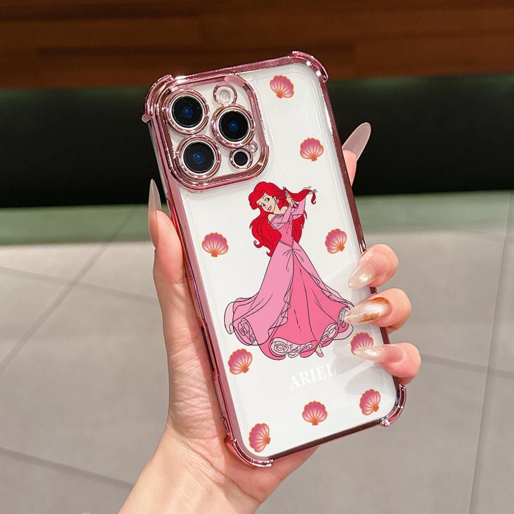 

Beautiful Disney Princess Phone Case for iPhone 17 Air 16 15 14 Plus 13 12 11 Pro Max X Xs XR 8 e Anti-drop Transparent Cover iPhone XS