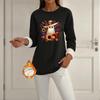 Women's Long Sleeve Pullover Round Neck Halloween Print Winter Casual Top
