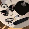 Sexy Backyard Anal Plug, Plush Cat Ears Headband, Collar, and Nipple Clamps—BDSM Bondage Set Sex Toys