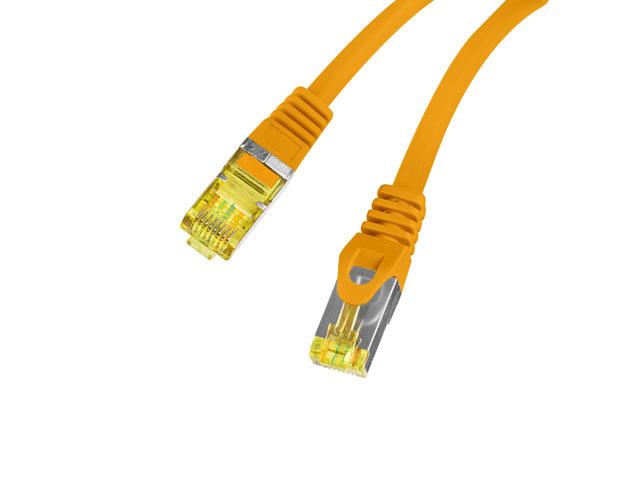 Patchcord Lanberg S/FTP kat.6A 0,5m LSZH CU fluke passed pomarańczowy