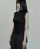 ETRE AU SOMMET Scarf Wrinkle Slit Top (Black)