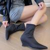 Cizme din piele intoarsa pentru femei, pantofi sexy cu toc ascutit, femei de lux, 2024, la tendinta de petrecere, cizme chelsea, pompe, iarna noua