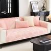 Autumn Winter Couch Cushion Crystal Velvet Clover Sofa Cushion Non-slip Sofa Cover Home Protective Cover Solid Color Sofa Mat