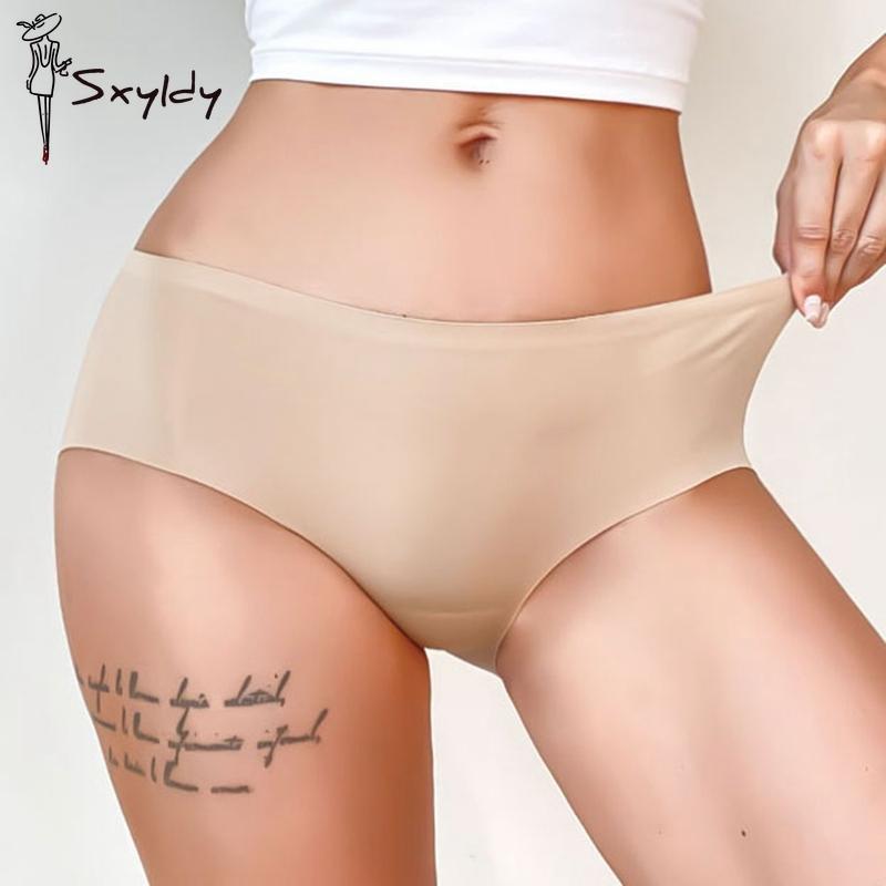 Women's Seamless Panties 7A Mulberry Silk Underpants Solid Color Panties High Stretch Mid-rise Underwear