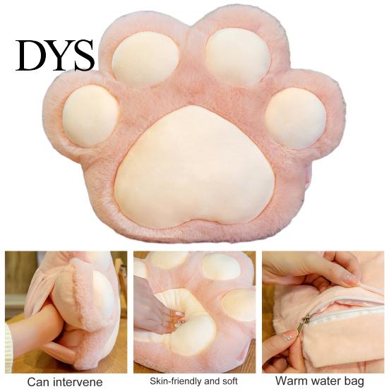 Bed Pillow Throw with Hole High Resilience Cartoon Animal Winter Indoor Cute Cats Paw Warm Hands for Daily Use Plush