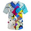 T-shirt Estiva da Uomo Girocollo Stampata in 3D Moda Versatile Traspirante Tendenza Casual